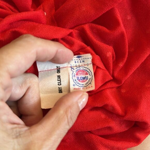 Vtg 70s Kelly Arden Red Polka Dot Polyester Halter Maxi Dress/Matching Jacket - Picture 11 of 11